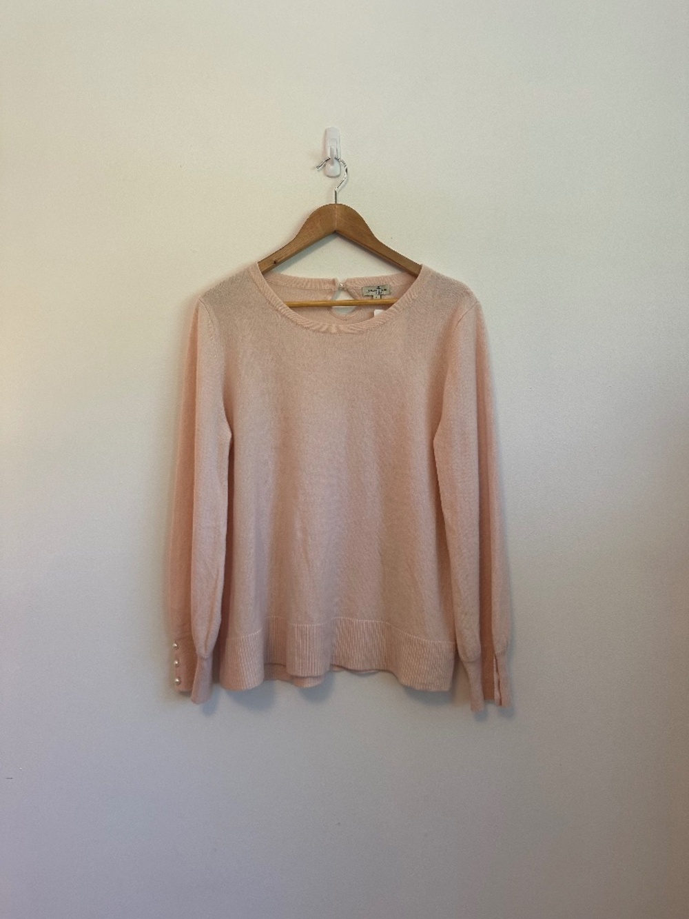 Cortland Park Baby Pink Cashmere Sweater | Size Large